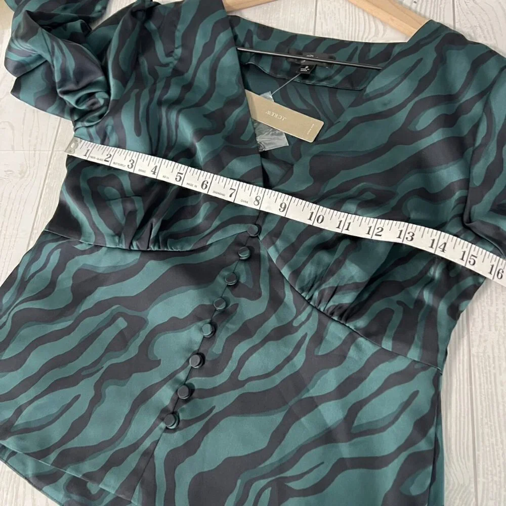 J. Crew Deep V-Neck Button Front Blouse
